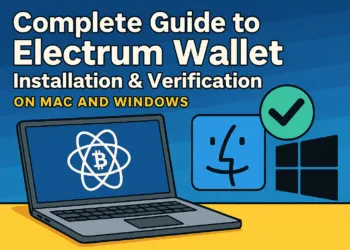 Electrum wallet interface shown on Mac and Windows in 2025